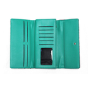 Bride Racing Women's Ladies WAllet Clutch Trifold Fabric Leather Bride Gradation (Mint Teal)