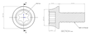 Bolt, Titanium, Torx Head with Flange, M8x1.25, 16mm Long