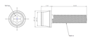 Bolt, Titanium, Torx Head with Flange, M6x1.0, 20mm Long
