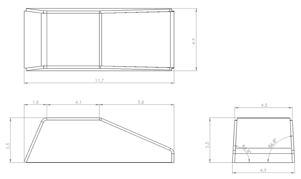 End Tank, 5.0" X 12", Blank 