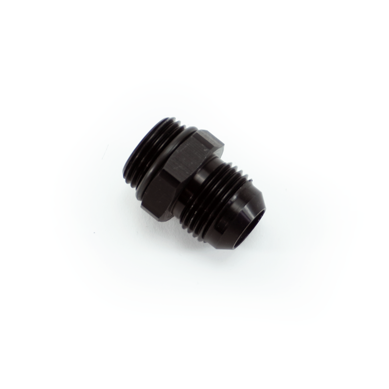 -10ORB Male to -10AN Male Fitting, Straight, Aluminum, Anodized Black