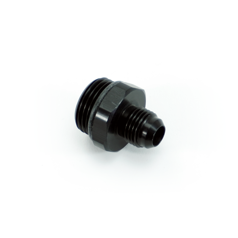 -10ORB Male to -6AN Male Fitting, Straight, Aluminum, Anodized Black 