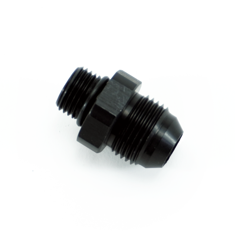 -6ORB Male to -8AN Male Fitting, Straight, Aluminum, Anodized Black 