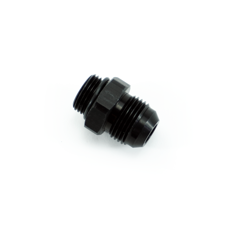 -8ORB Male to -10AN Male Fitting, Straight, Aluminum, Anodized Black 