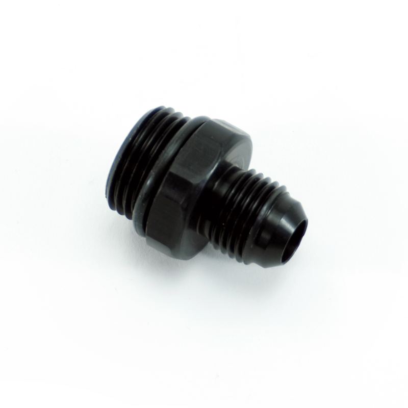-8ORB to -6AN male fitting, Straight, Aluminum, Anodized Black 