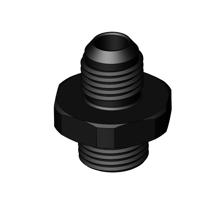 M16 X 1.5 to -6AN male, Straight, Aluminum Anodized Black 