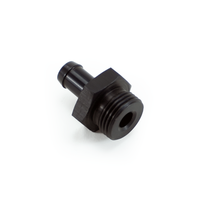 M18 X 1.5 to 3/8 barb fitting, Straight, Aluminum Anodized Black