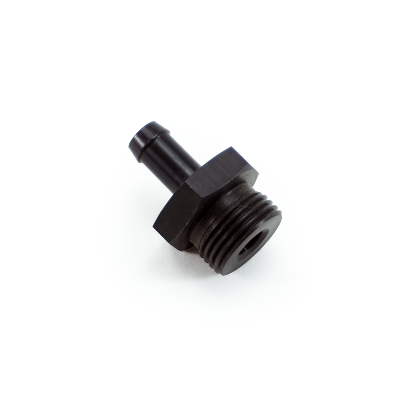 M18 X 1.5 to 5/16 barb fitting, Straight, Aluminum Anodized Black
