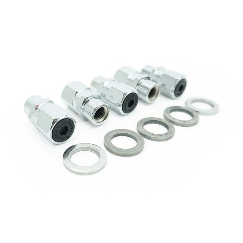 McGard Lug Nuts, Shank with Washer, 12mm x 1.50 RH, Open End, Chrome Plated Steel, (Pack of 5)