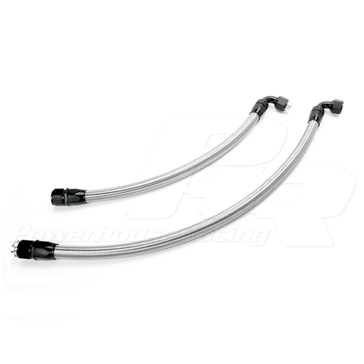 PHR -12 Breather Lines for MKIV XTM Tank RHD to Stock TT Valve Covers, Stainless lines, black hose ends