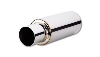 TPV TURBO Muffler w/ 4' Round Straight Cut Tip (4" inlet - 23" long) 