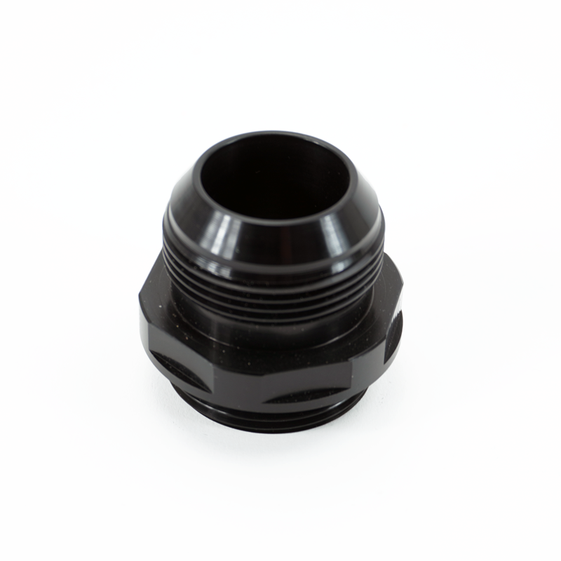 -20ORB Male to -20AN Male Fitting, Straight, Aluminum, Anodized Black