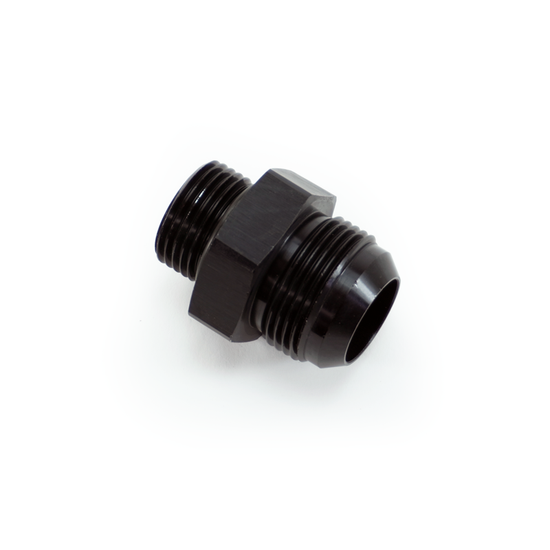 -12ORB Male to -16AN Male Fitting, Straight, Aluminum, Anodized Black