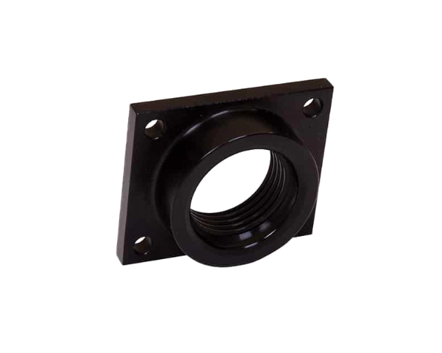 Fuel Pump Adapter, 12 AN, Aluminum, Black Anodized, Waterman Fuel Pumps, Each