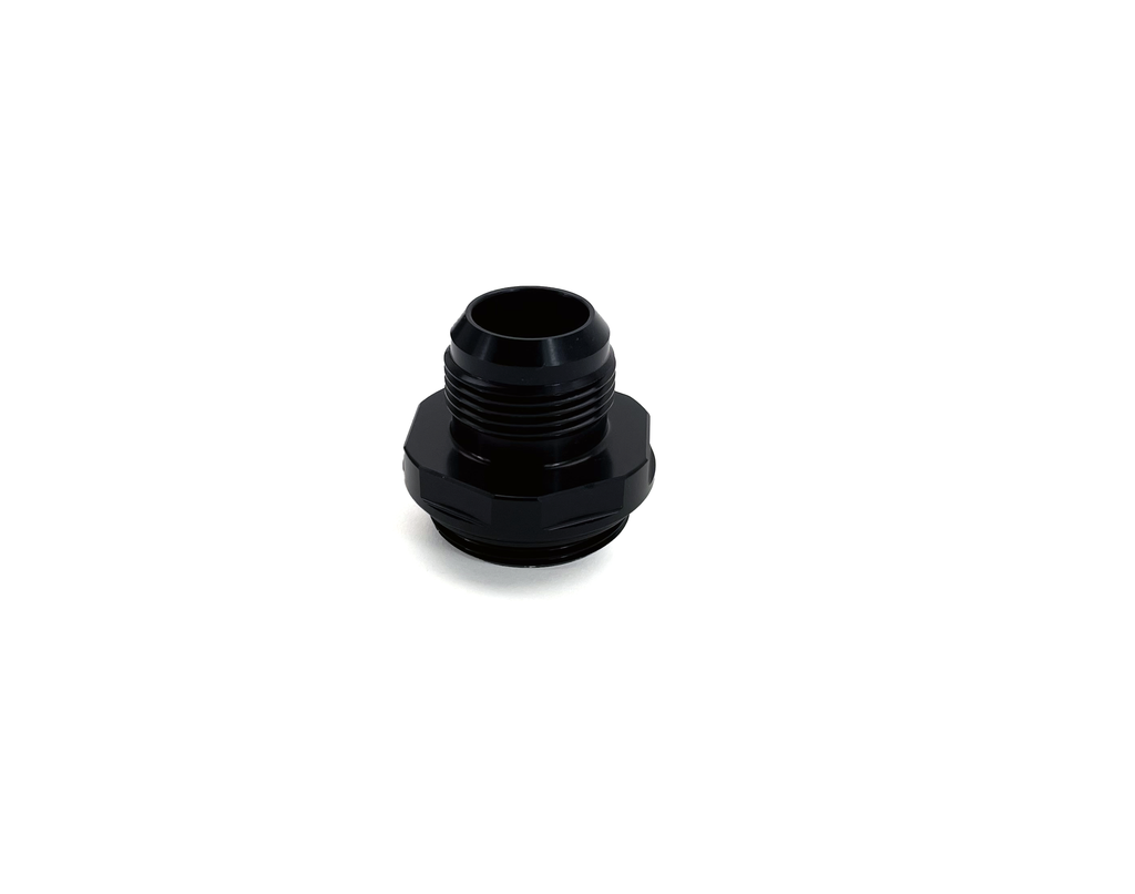 -20ORB Male to -16AN Male Fitting, Straight, Aluminum, Anodized Black