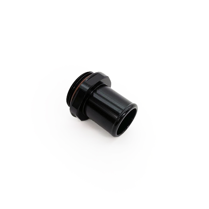 -20ORB Male to 1.375" Tube Fitting, Straight, Aluminum, Anodized Black
