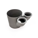 Dual Flanged 1.75 Tubes into 4 inch Tube  Recirculation Adapter, 3D Printed