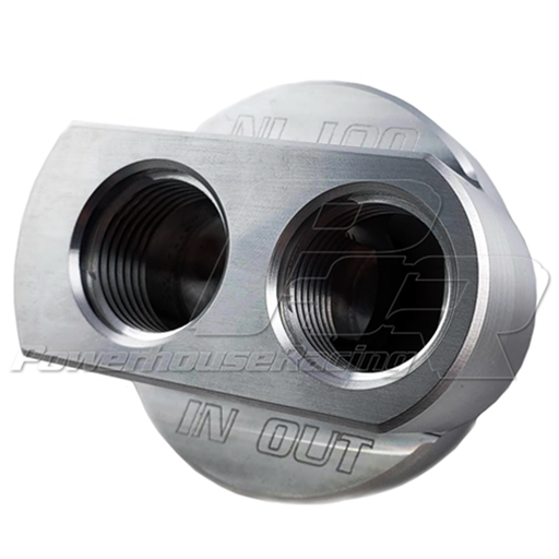 [PHR 01011054] PHR Billet Block Adapter for Oil Filter Relocation, -12 ORB ports