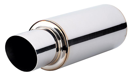[VIB 1059] TPV Universal Muffler, 4" Round Straight Cut Tip (3" inlet - 23" long) 