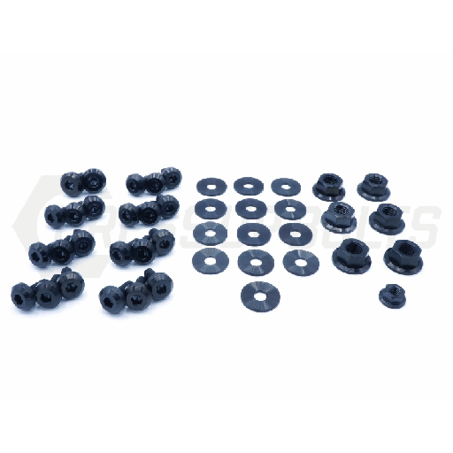 [DUB TOY-002-Ti-BLK] Toyota Supra (1993-1998) MKIV Titanium Dress Up Bolts Engine Bay Kit - Black