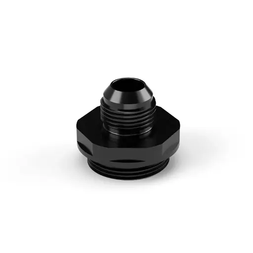 [FIT.20ORBM.12ANM.0.A.AB] -20ORB Male to -12AN Male Fitting, Straight, Aluminum, Anodized Black
