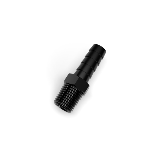 [FIT.14NPTM.375B.0.B.C] Barbed Hose Fitting, 1/4 NPT male to 3/8 hose, Straight, Brass, Cerakoted