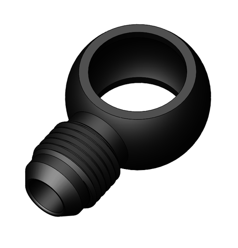 [FIT.17B.6ANM.A.AB] 17mm Banjo to -6AN Male, Aluminum, Anodized Black