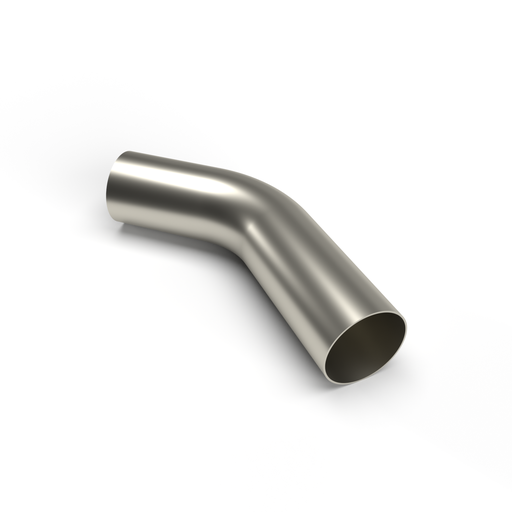 [Ticon 101-07624-1000] 3″ Titanium 45° Mandrel Bend – 1.5D Radius – 1.2mm/.047" Wall - 4" Leg / 6" Leg