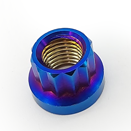 [H.02.TI.12F.M10.125] Nut, Titanium, 12 Point Flange Nut, M10X1.25